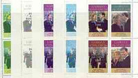Gairsay 1986 Royal Wedding perf sheetlet of 4 opt'd Duke & Duchess of York in silver, the set of 5 progressive proofs, comprising single colour, 2-colour, two x 3-colour combinations plus completed design, all with opt. (20 proofs) unmounted mint