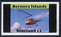 Bernera 1982 Helicopters #2 imperf souvenir sheet (£1 value) unmounted mint