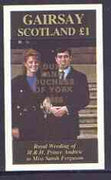 Gairsay 1986 Royal Wedding imperf souvenir sheet (£1 value) opt'd Duke & Duchess of York in gold unmounted mint