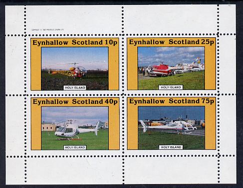 Eynhallow 1982 Helicopters #2 perf set of 4 values (10p to 75p) unmounted mint