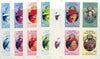 Staffa 1986 Queen's 60th Birthday imperf sheetlet containing 4 values, the set of 6 progressive proofs comprising single colour, 2-colour, three x 3-colour combinations plus completed design (24 proofs) unmounted mint
