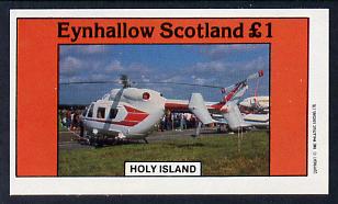 Eynhallow 1982 Helicopters #2 imperf souvenir sheet (£1 value) unmounted mint