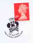 Postmark - Great Britain 2002 cover with illustrated cancel for Circus Road showing a Clown