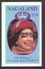 Nagaland 1986 Queen's 60th Birthday imperf deluxe sheet (2Ch value) with AMERIPEX opt in black unmounted mint