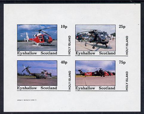 Eynhallow 1982 Helicopters #3 imperf set of 4 values (10p to 75p) unmounted mint