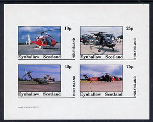 Eynhallow 1982 Helicopters #3 imperf set of 4 values (10p to 75p) unmounted mint