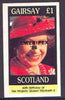 Gairsay 1986 Queen's 60th Birthday imperf souvenir sheet (£1 value) with AMERIPEX opt in black unmounted mint