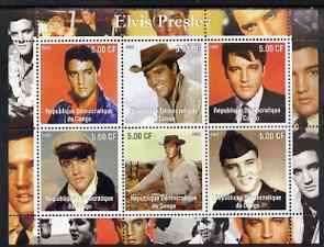 Congo 2002 Elvis Presley perf sheetlet #1 containing set of 6 values unmounted mint
