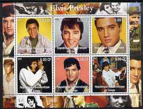 Congo 2002 Elvis Presley perf sheetlet #2 containing set of 6 values unmounted mint