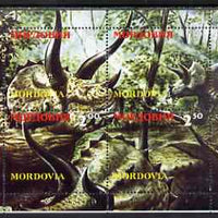 Mordovia Republic 1999 Dinosaurs composite perf sheetlet containing set of 4 values unmounted mint