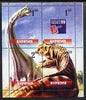 Buriatia Republic 1999 Dinosaurs composite perf sheetlet containing set of 4 values unmounted mint (one stamp with Philex France '99 logo