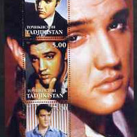 Tadjikistan 2001 Elvis Presley perf sheetlet containing set of 3 values unmounted mint