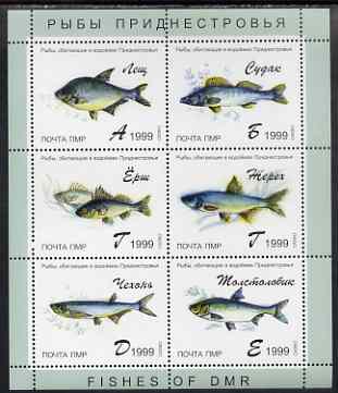 Dnister Moldavian Republic (NMP) 1999 Fish of DMR perf sheetlet containing set of 6 values unmounted mint