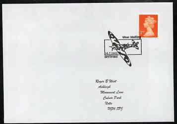 Postmark - Great Britain 2002 cover with West Malling cancel illustrated with Spitfire