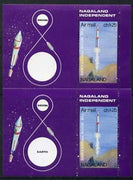 Nagaland 1969 The Moon programme 1ch25 m/sheet perf on two sides only (horiz perfs omitted), unmounted mint