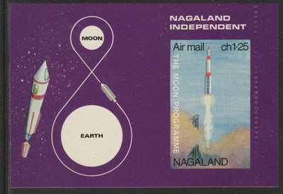 Nagaland 1969 The Moon programme 1ch25 m/sheet perf at right only (imperf on 3 sides),unmounted mint