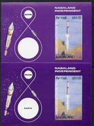 Nagaland 1969 The Moon programme 1ch25 m/sheet x 2, both imperf, one with 'Earth' omitted unmounted mint