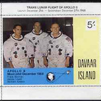 Davaar Island 1968 Apollo 8 Moon Flight 5s m/sheet (without gum)
