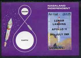 Nagaland 1969 The Moon programme 1ch25 m/sheet opt'd 'Lunar Landing Apollo 11' imperf unmounted mint