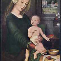 Postcard of Madonna Holding a Spoon by Gerard David in full colour, unused