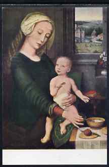 Postcard of Madonna Holding a Spoon by Gerard David in full colour, unused