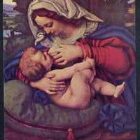 Postcard of Madonna with the Green Cushion by Solario in full colour, unused