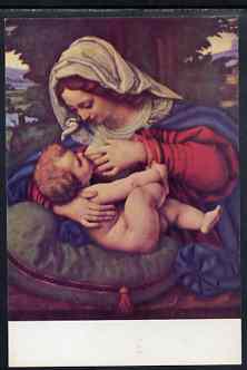 Postcard of Madonna with the Green Cushion by Solario in full colour, unused