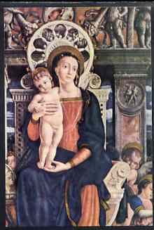 Postcard of Madonna and Child (detail) by Andrea Mantegna in full colour, unused