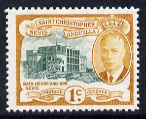 St Kitts-Nevis 1952 KG6 Bath House 1c from Pictorial def set unmounted mint SG 94