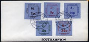 Great Britain 1971 Postal Strike cover bearing set of 5 dual currency Europa Air mail Letter Strike Labels cancelled 'The Great Post Office Strike' endorsed 'Southampton'