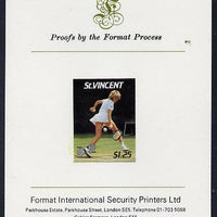 St Vincent 1987 International Tennis Players $1.25 Steffi Graf imperf proof mounted on Format International proof card (as SG 1061)