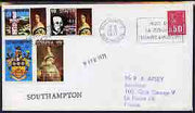 Great Britain 1971 Postal Strike cover to France bearing Staffa set of 4 revalued defs overprinted 'Emergency Strike Post, International Mail' with Staffa obliterated, various cachets plus French 50c stamp cancelled Le Havre