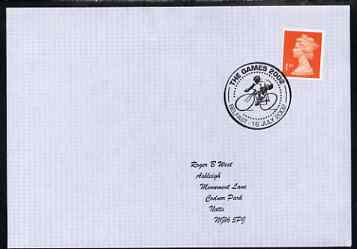 Postmark - Great Britain 2002 cover with Games 2002, Belfast cancel illustrated with Cyclist
