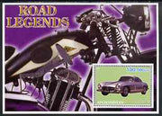 Afghanistan 2001 Road Legends perf m/sheet (Mercedes Car & Cotton motorcycle) unmounted mint