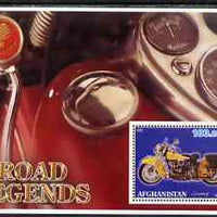 Afghanistan 2001 Road Legends perf m/sheet (Indian motorcycle) unmounted mint