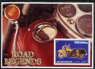 Afghanistan 2001 Road Legends perf m/sheet (Indian motorcycle) unmounted mint