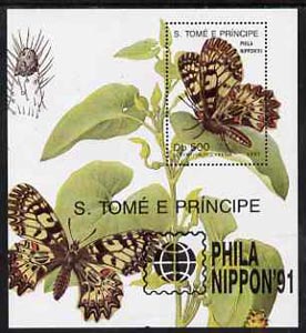 St Thomas & Prince Islands 1991 Phila Nippon '91 Stamp Exhibition (Butterflies) perf m/sheet unmounted mint