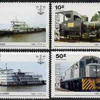 Zaire 1985 National Transport Office (Ships & Trains) perf set of 4 unmounted mint, SG 1258-61