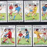Nicaragua 1990 Football World Cup Championships perf set of 7 unmounted mint