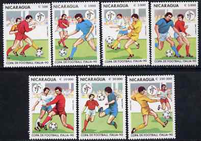 Nicaragua 1990 Football World Cup Championships perf set of 7 unmounted mint