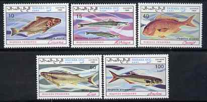 Sahara Republic 1991 Fish complete perf set of 5 values unmounted mint