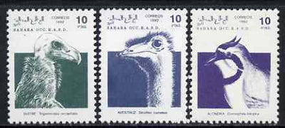 Sahara Republic 1992 Birds, the 3 values from def set unmounted mint