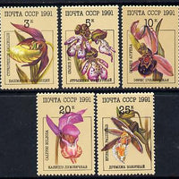 Russia 1991 Orchids complete set of 5 unmounted mint, SG 6247-51, Mi 6192-96*