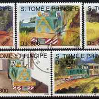 St Thomas & Prince Islands 1993 Railways perf set of 5 very fine cto used