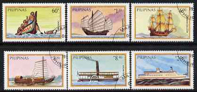 Philippines 1984 Water Transport perf set of 6 very fine cto used, SG 1850-55