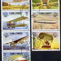 St Thomas & Prince Islands 1983 Bicentenary of Manned Flight set of 7, cto used Mi 830-36