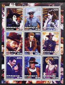 Benin 2002 Classic Movie Stars perf sheet containing set of 9 values unmounted mint
