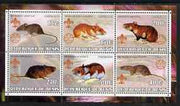 Benin 2002 Rats perf sheetlet containing set of 6 values, each with Scouts & Guides Logos unmounted mint
