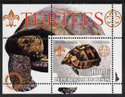 Benin 2002 Turtles perf s/sheet containing single value with Scouts & Guides Logos plus Rotary Logo in outer margin, unmounted mint