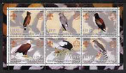 Congo 2002 Hawks & Eagles perf sheetlet containing set of 6 values, each with Scouts & Guides Logos unmounted mint